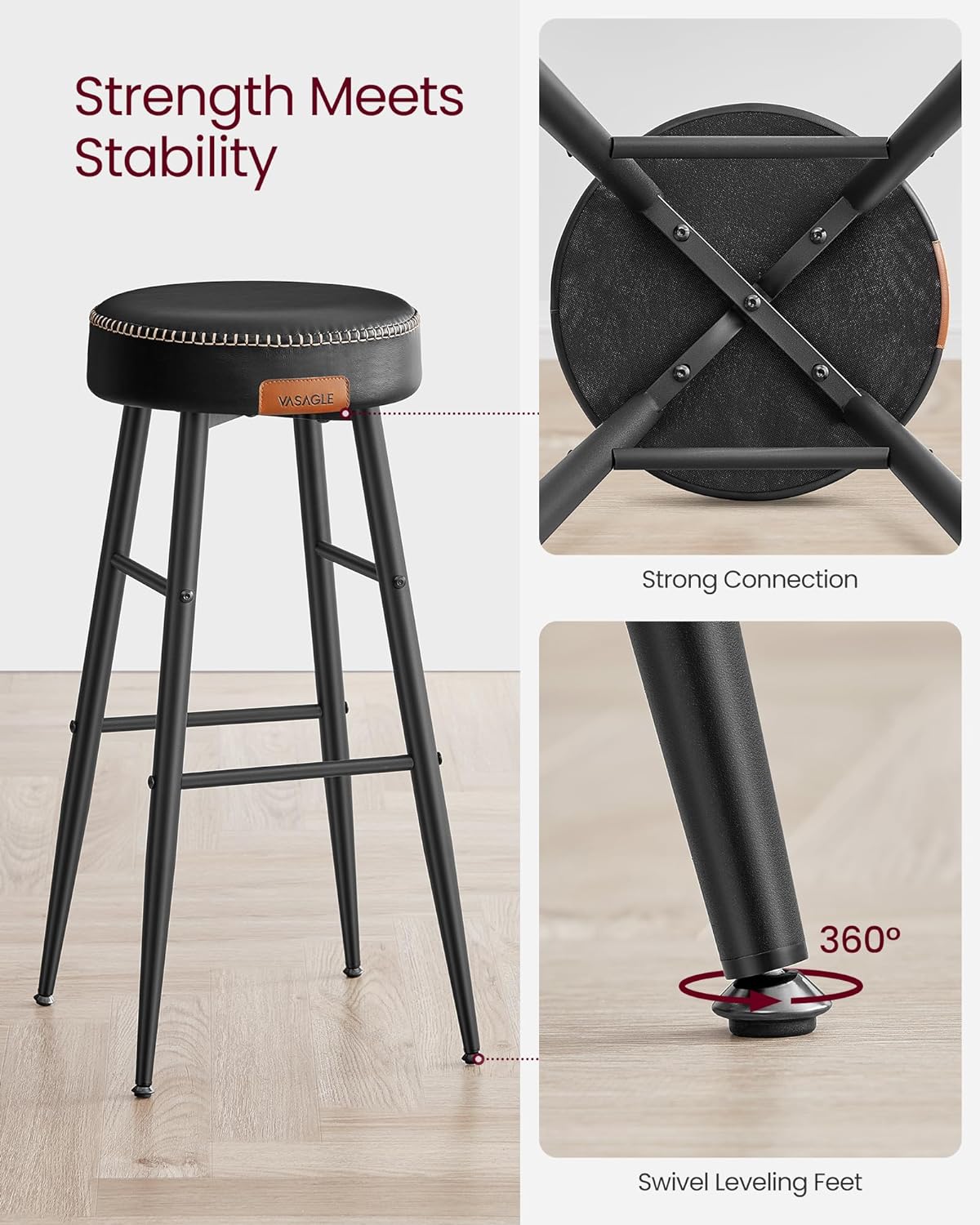 Set barskih stolica Manhattan- crni