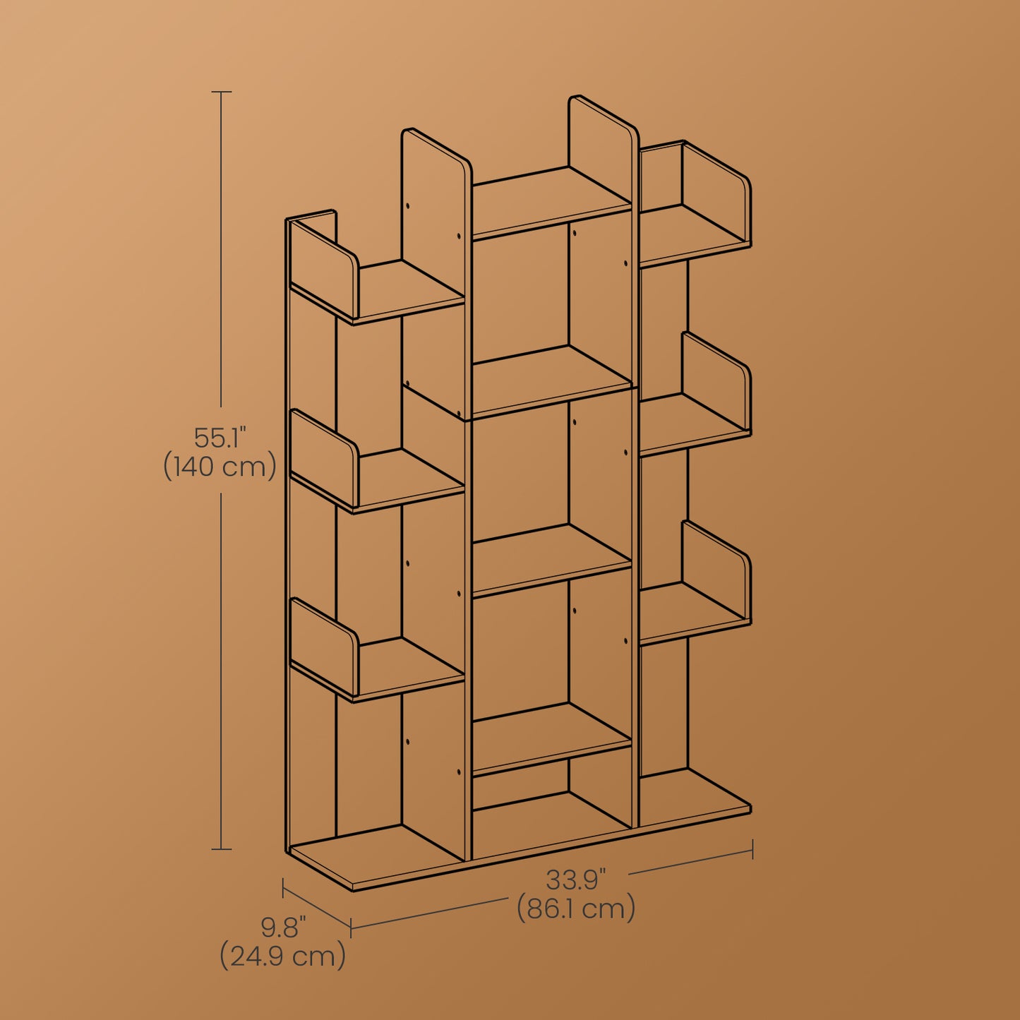 Polica za knjige i dekoracije Nest