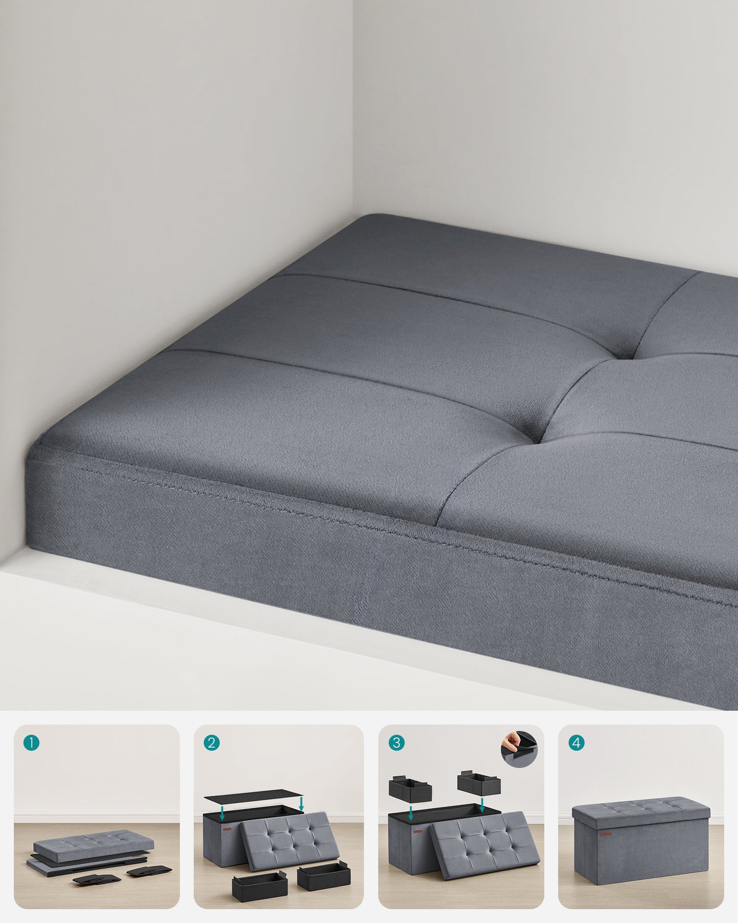 Tapacirani tabure sa kutijom Como maxi