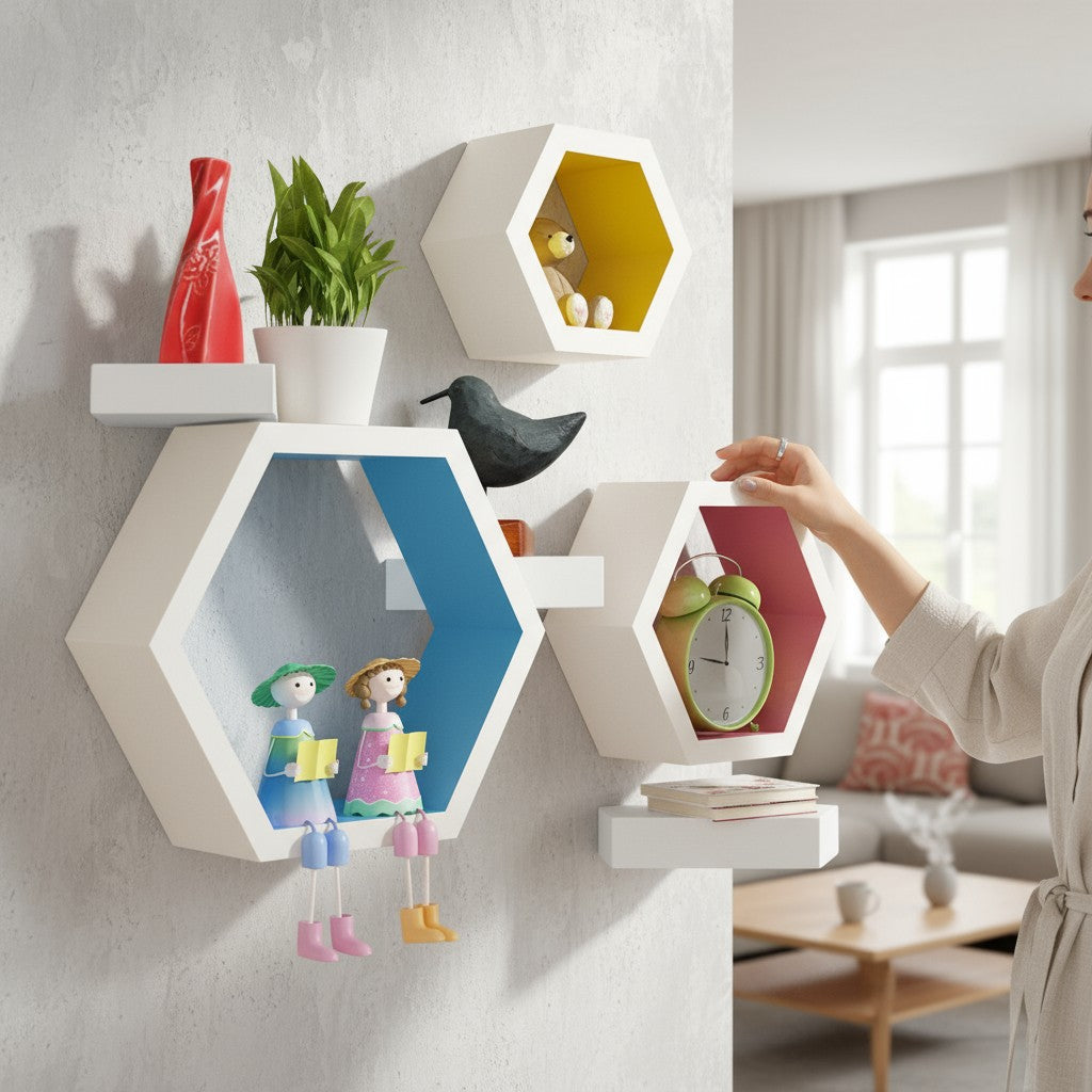 HEKSAGONALNE ZIDNE POLICE / ŠESTOUGAONE POLICE