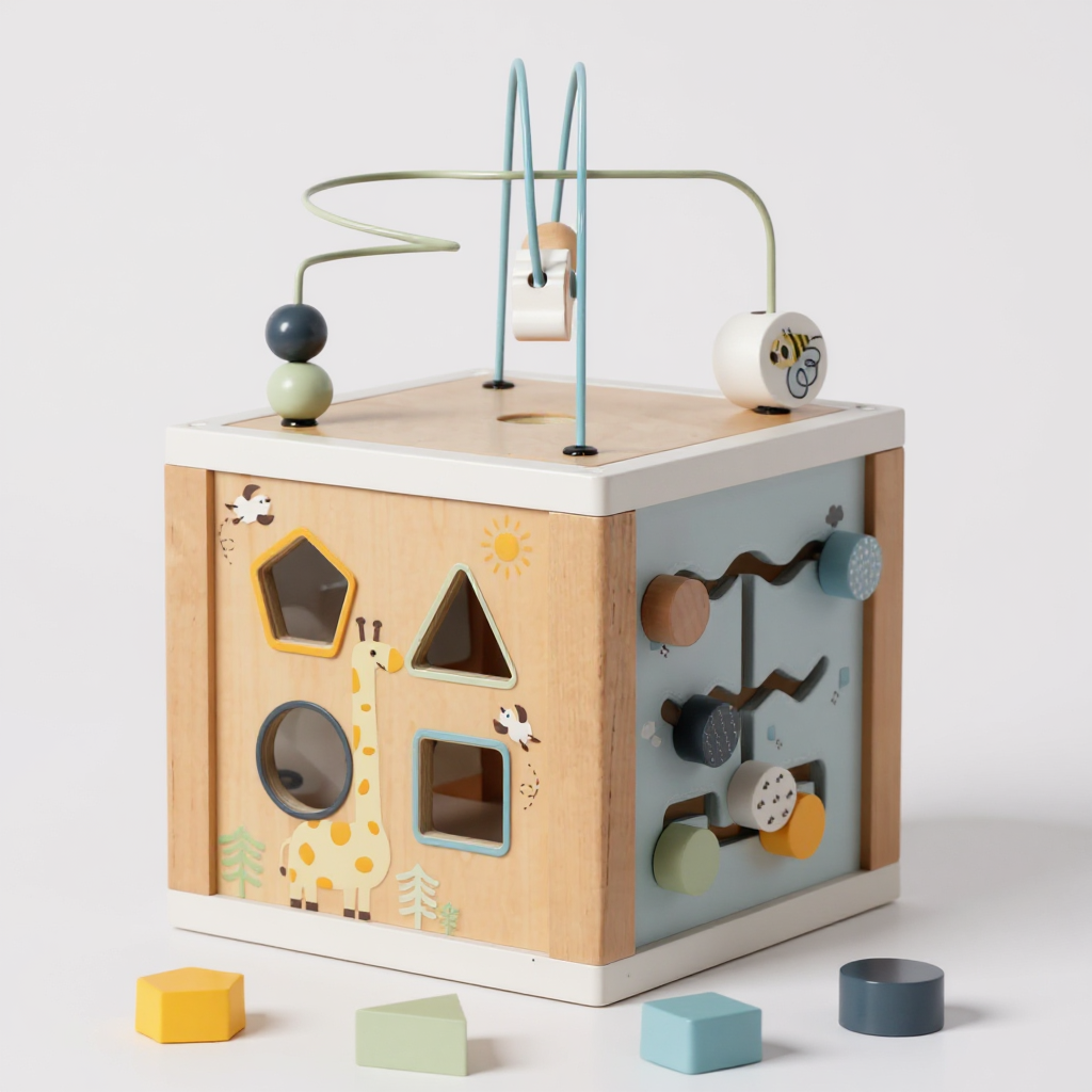 MONTESSORI DRVENA ACTIVITY CUBE