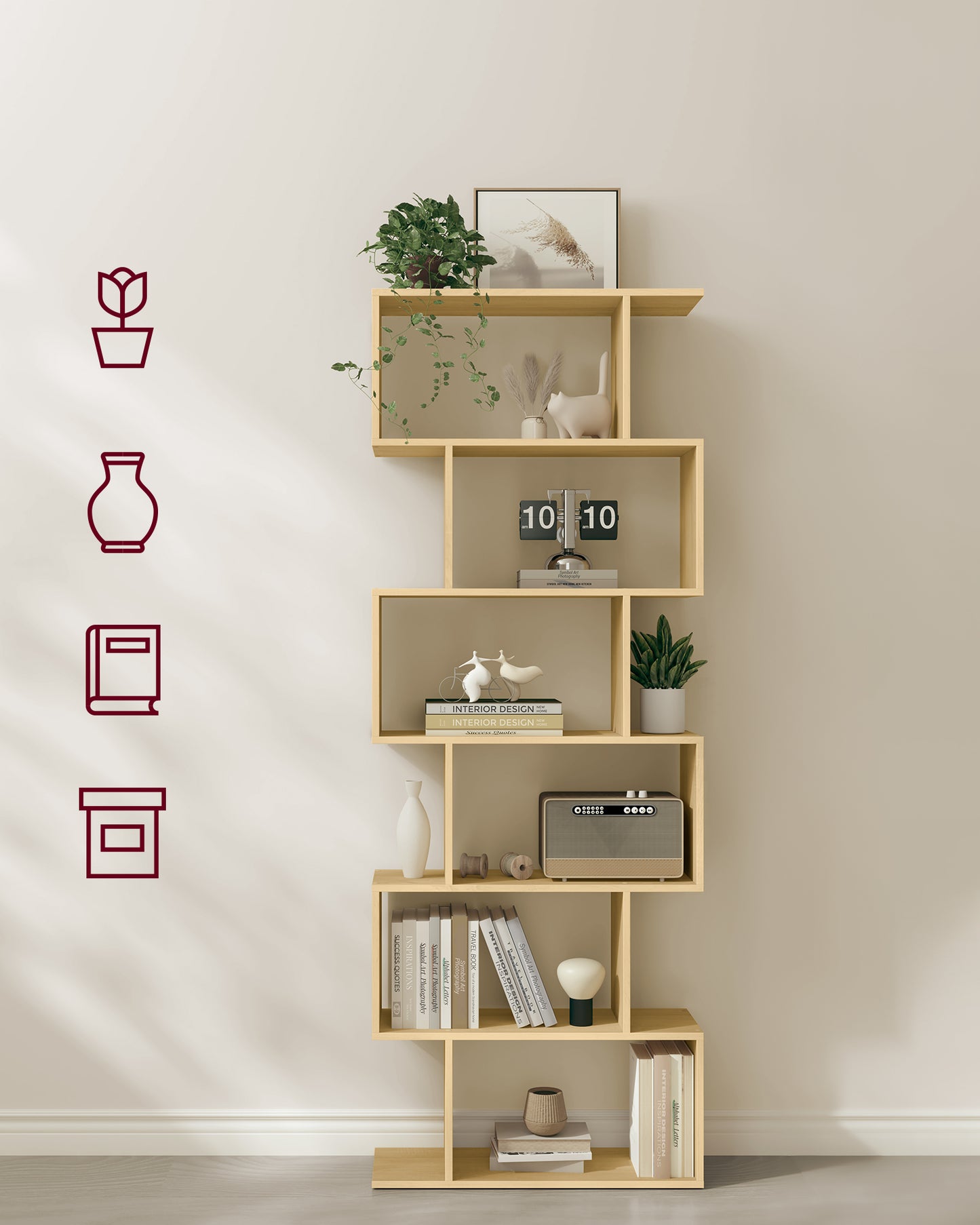 Polica za knjige i dekoracije Libra – drvo