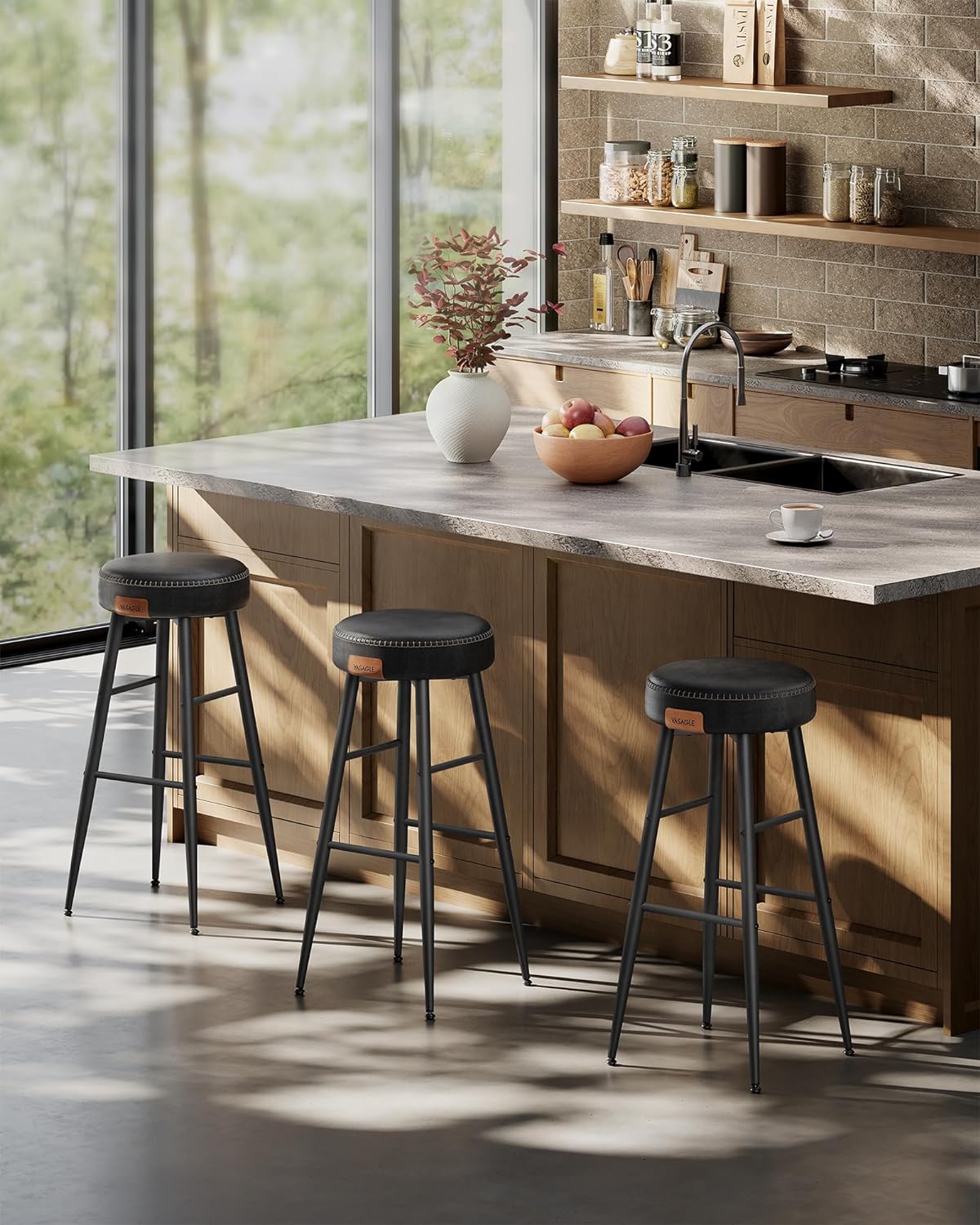 Set barskih stolica Manhattan- crni