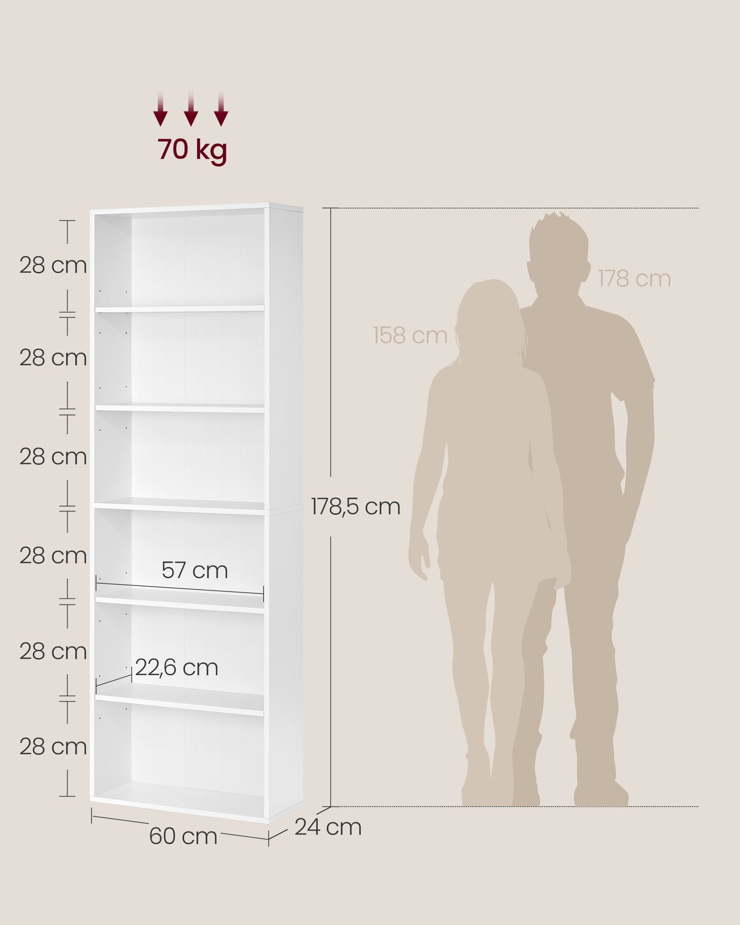 Polica za knjige i dekoracije Atlas