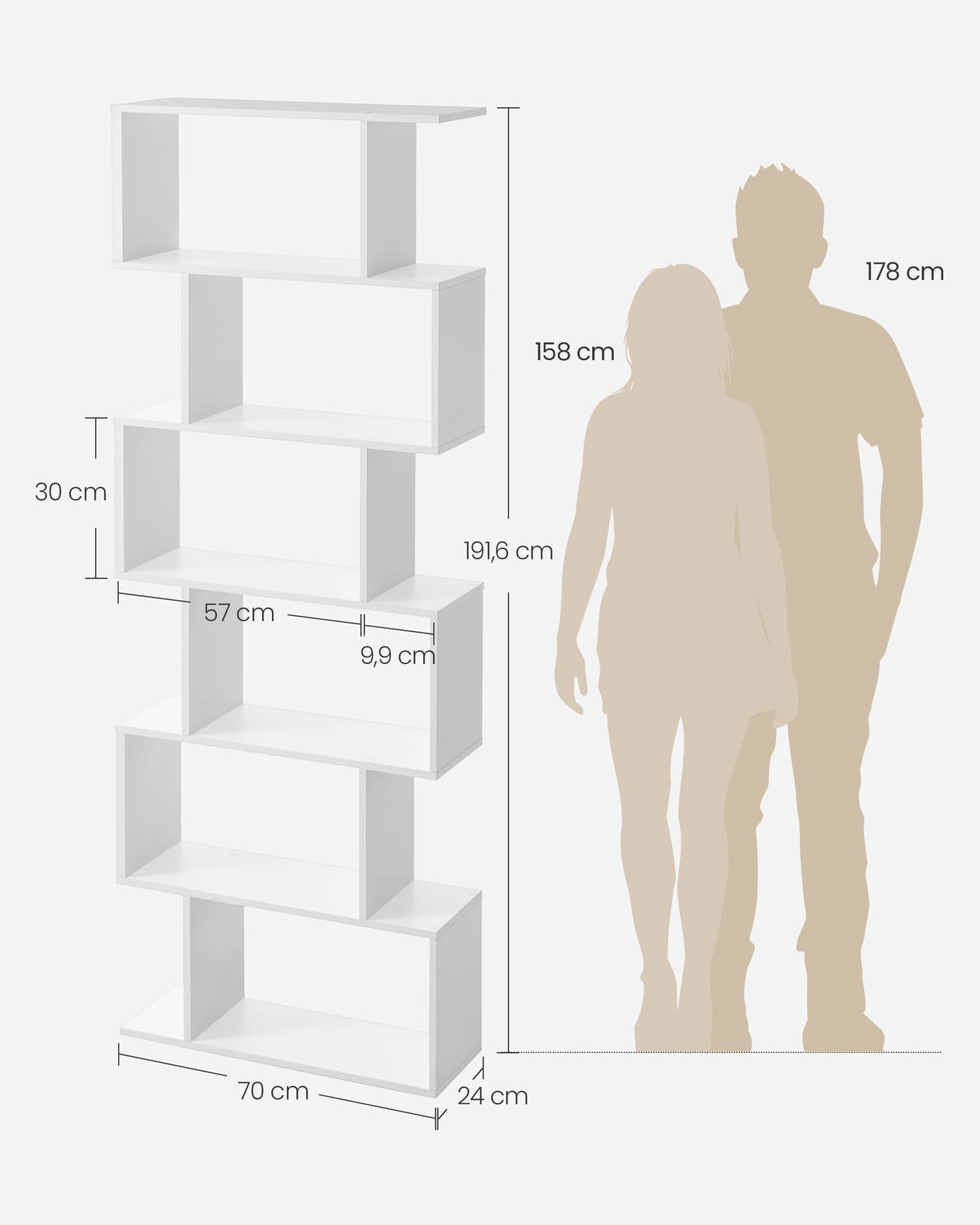 Polica za knjige i dekoracije Libra – bijela