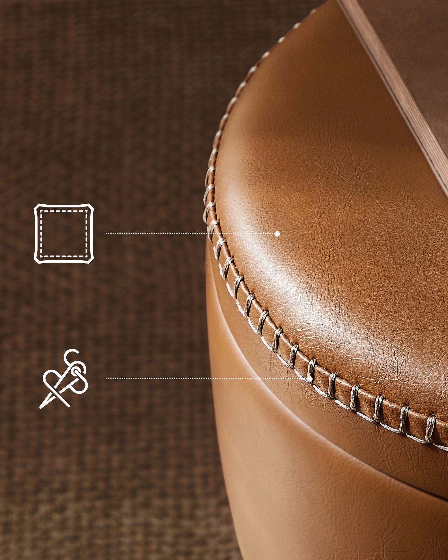 Tabure za skriveno  odlaganje Velour- smeđi