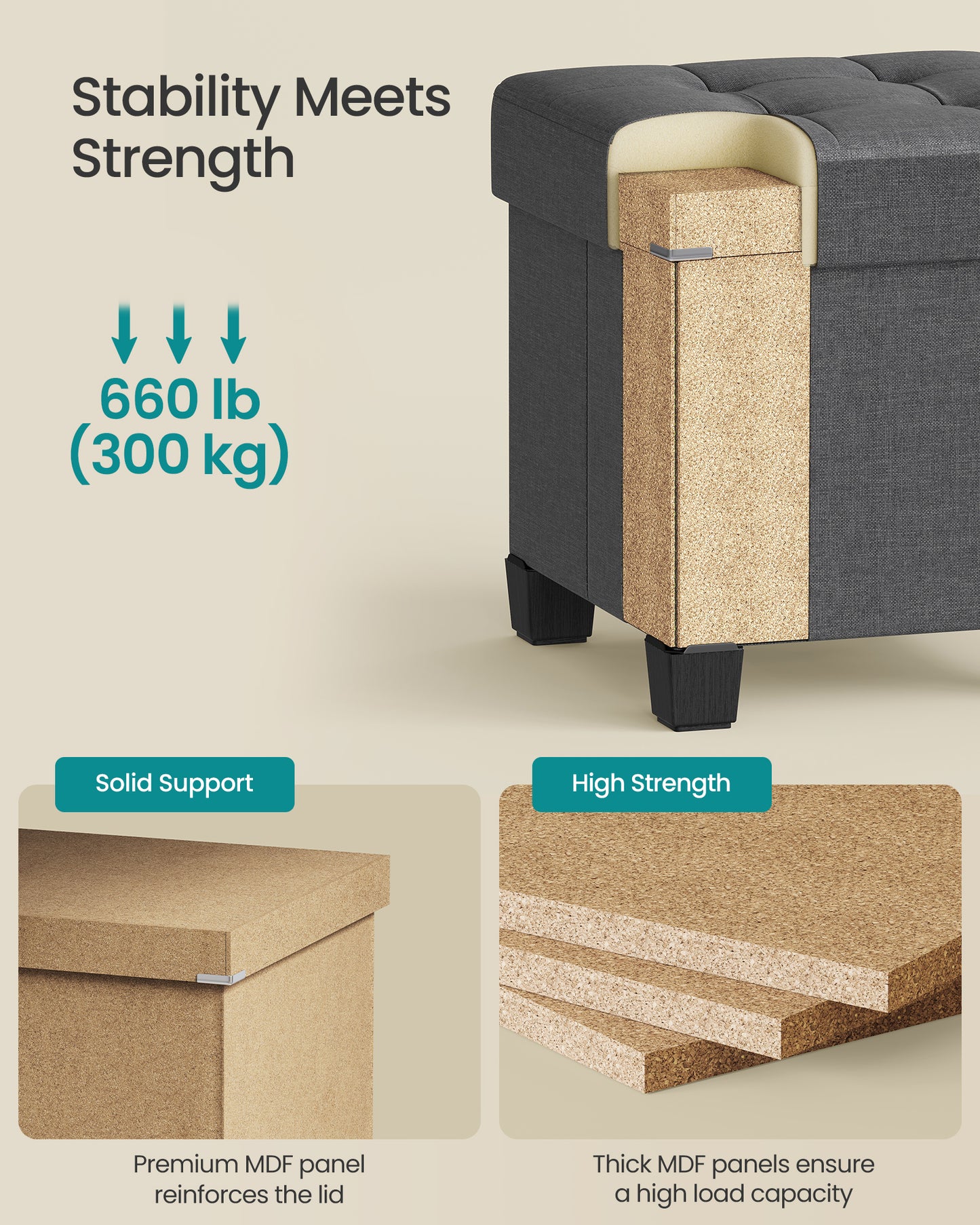 Tapacirani tabure sa kutijom Como mini