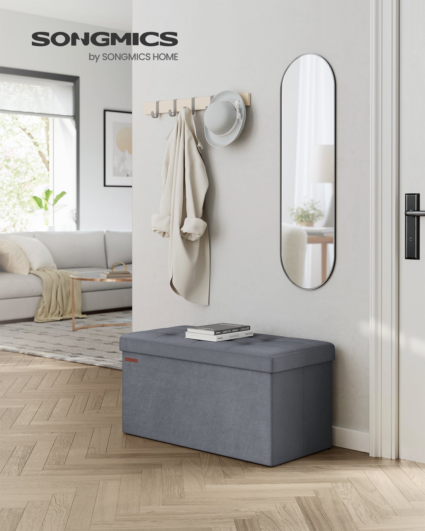 Tapacirani tabure sa kutijom Como maxi