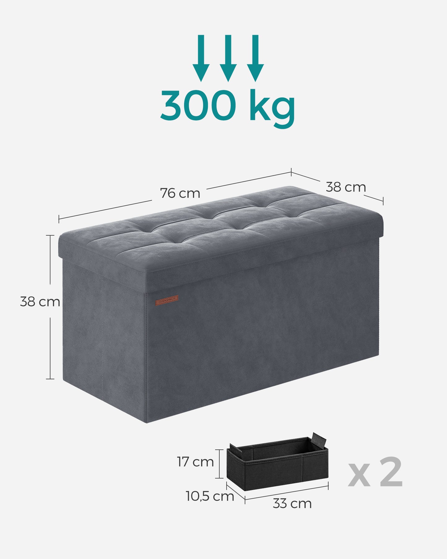 Tapacirani tabure sa kutijom Como maxi