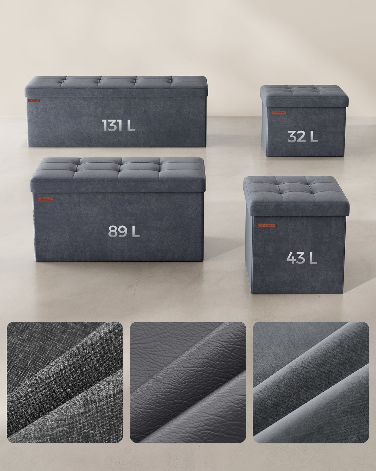 Tapacirani tabure sa kutijom Como maxi