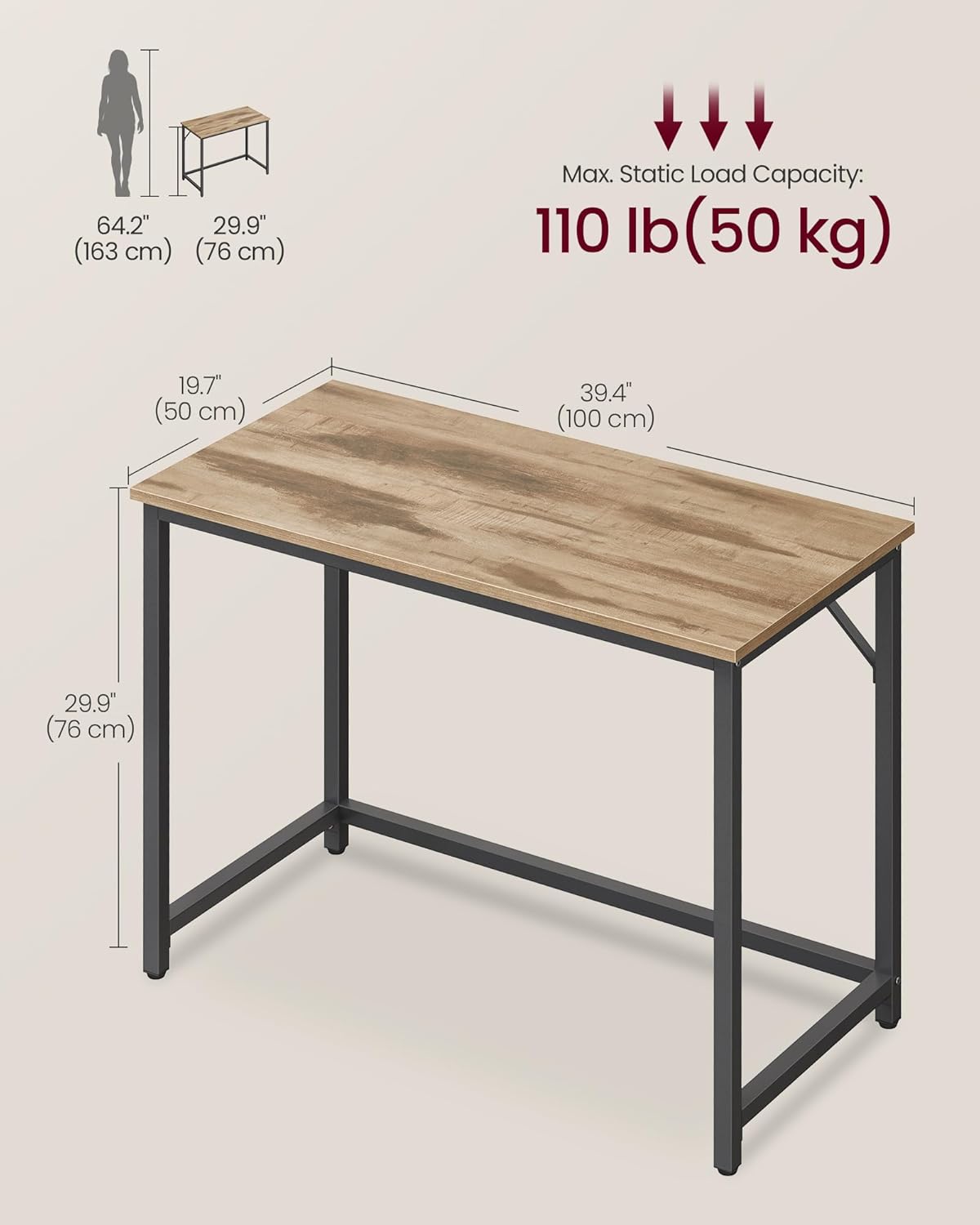 Radni sto Industrial - boja drvo