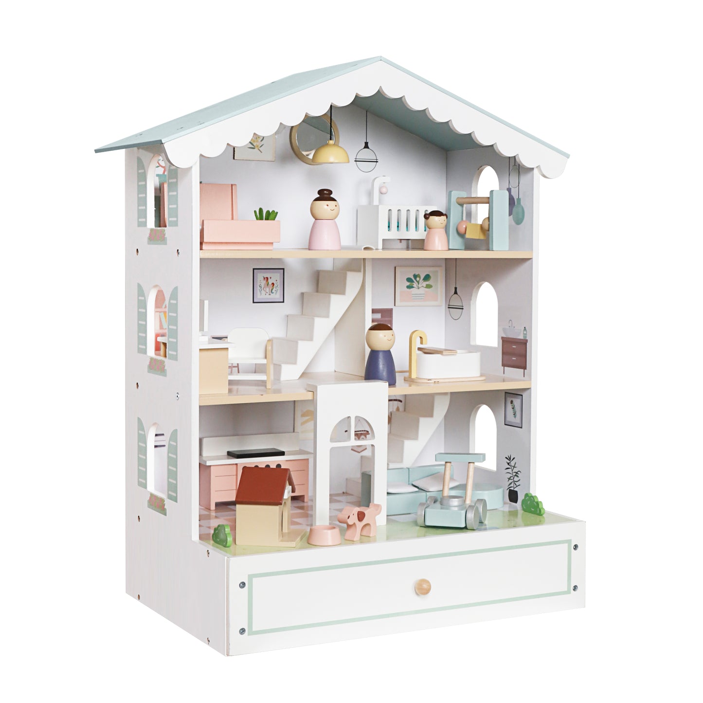 DREVENA KUĆICA ZA LUTKE LUMI SA FUNKCIJOM PRIČANJA PRIČE