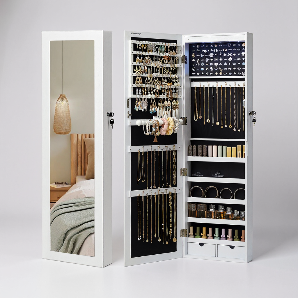 Kompakt ormar sa ogledalo  za nakit Amora Maxi