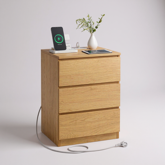 Noćni ormarić sa integrisanom utičnicom Oak