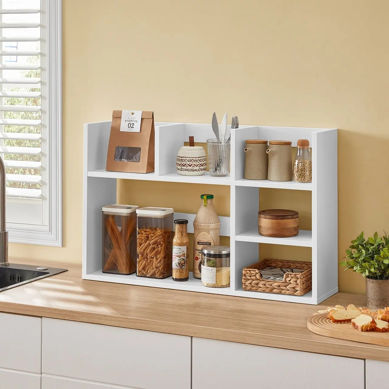 Polica Store – desktop i kuhinjski organizer bijela